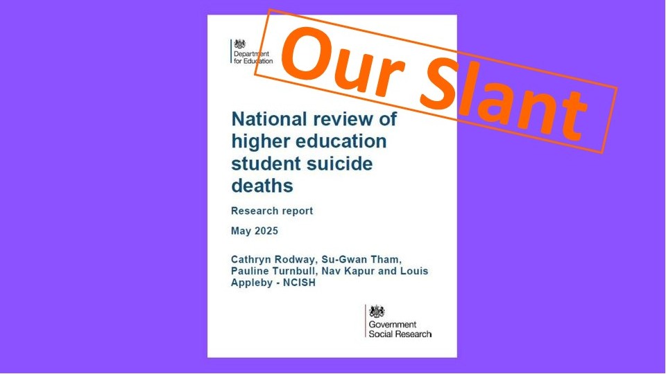 Student Suicide -A DfE National Review that avoids the heart of the issues
